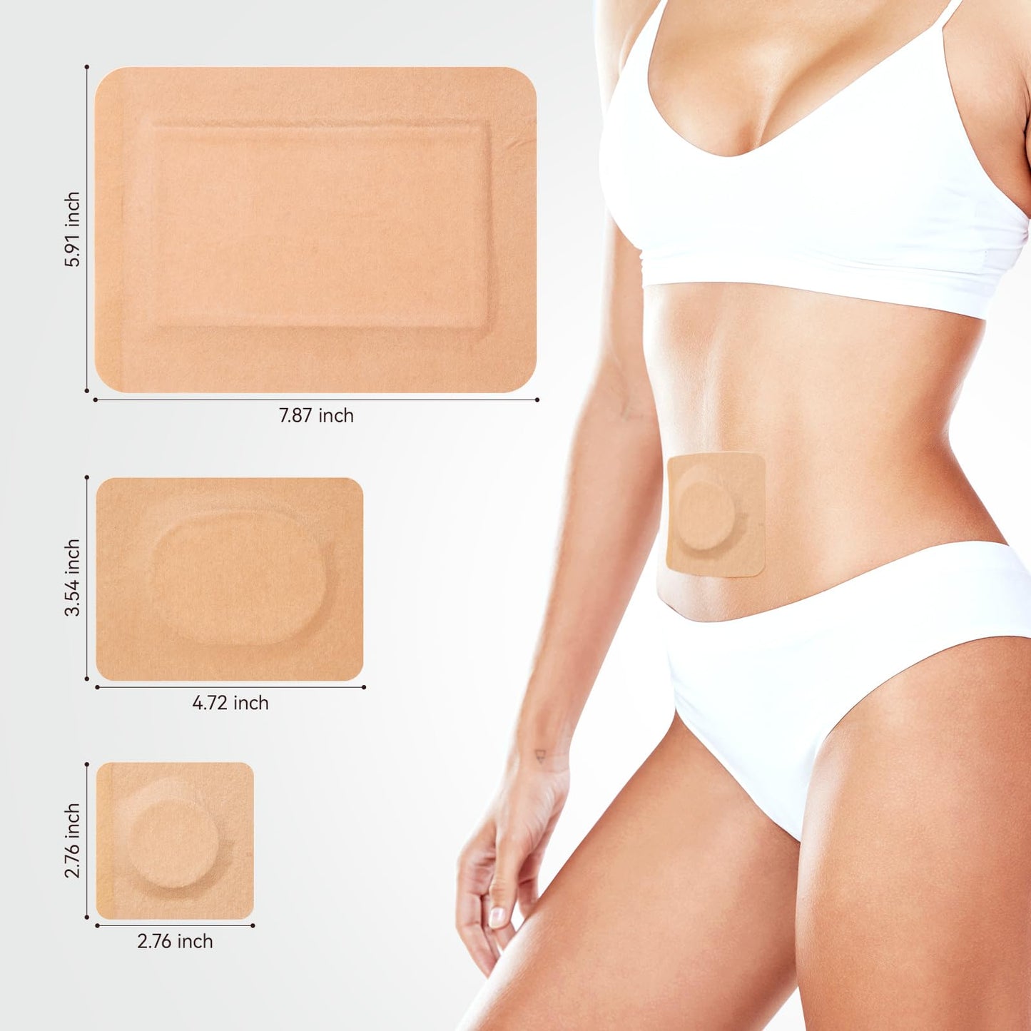 40Pcs Adhesive Castor Oil Patches, Organic Cotton Castor Oil Pack Wrap for Waist Knees Neck Belly Arms