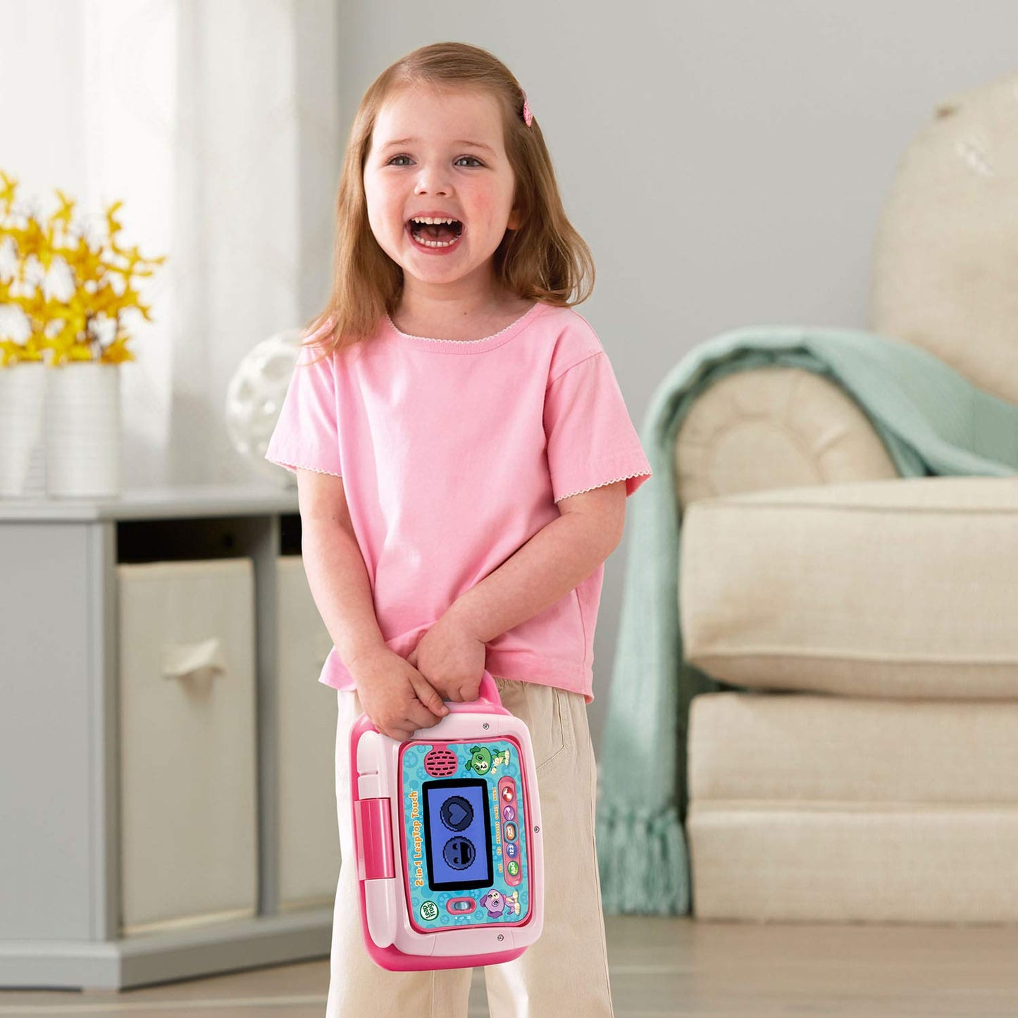 LeapFrog 2-in-1 LeapTop Touch Pink – Learn Letters, Numbers & More (Frustration Free Packaging)