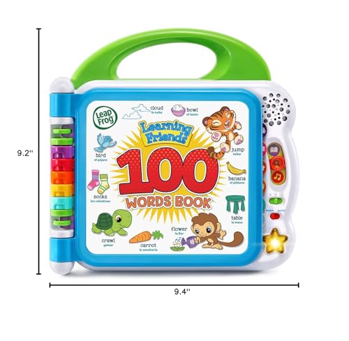 LeapFrog Learning Friends 100 Words Book (Frustration Free Packaging) – Green, Bilingual Learning Toy