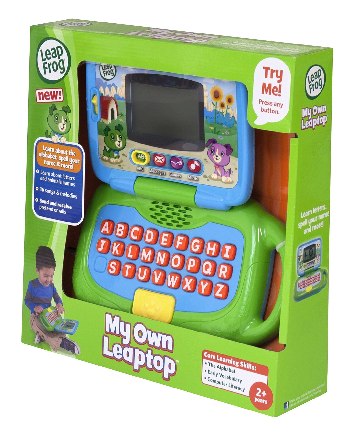 LeapFrog My Own Leaptop, Green – Personalized Name, ABCs, Messages & Music