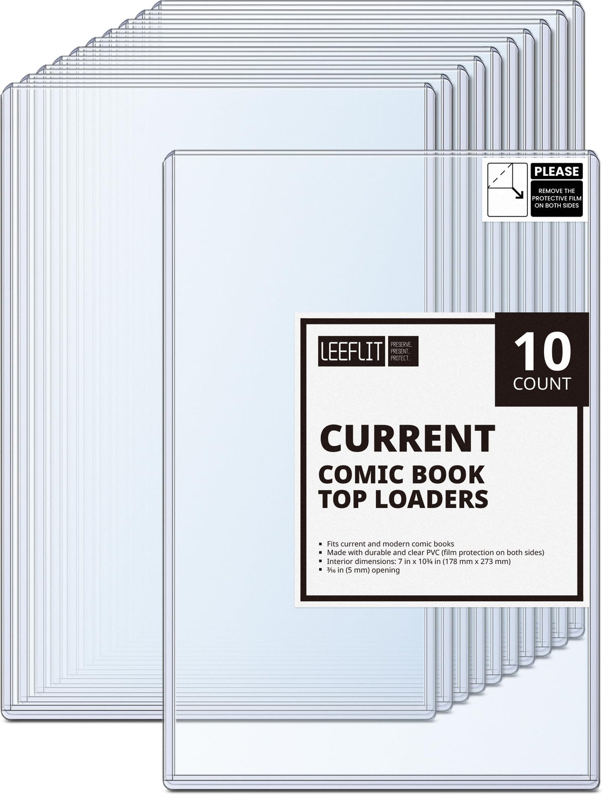 LEEFLIT Current Comic Book Top Loaders – 10 Pack, Crystal-Clear PVC Protection