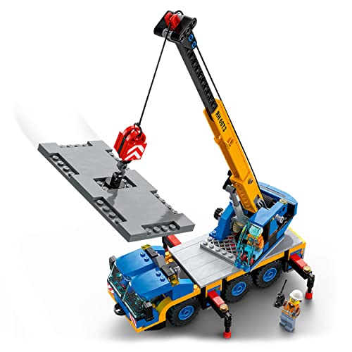 LEGO City 60324 Off-Road Crane: Buildable Crane Truck Toy for 7+ | Road Plate & Minifigs