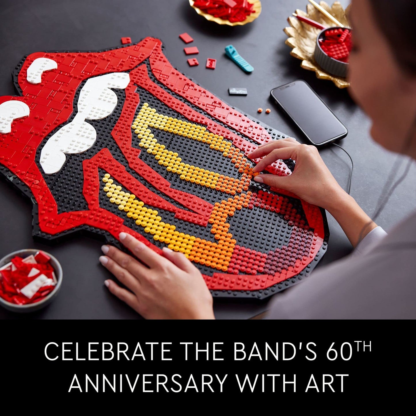 LEGO Art The Rolling Stones 31206 — 3D Wall Decor for Adults, 60th Anniversary