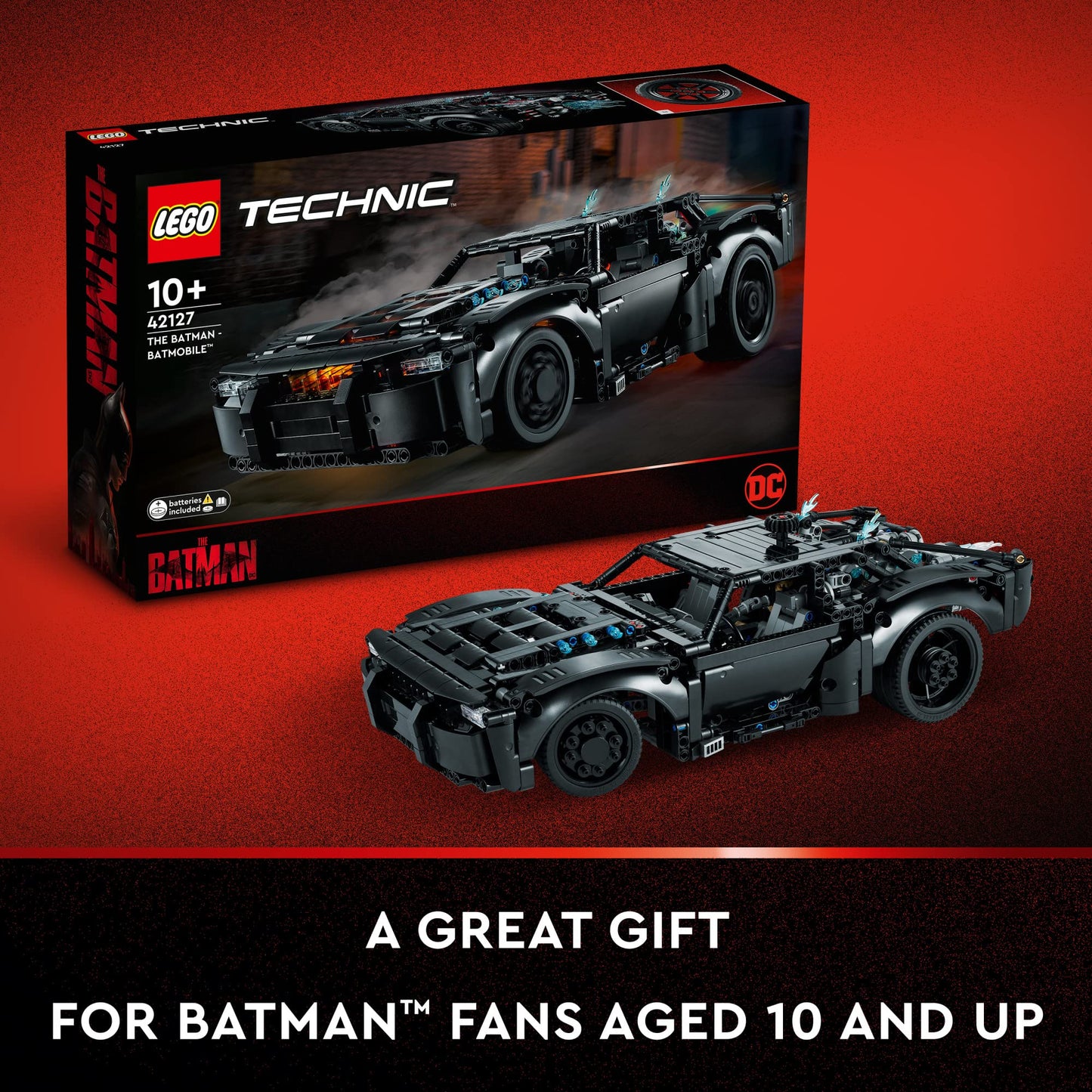 LEGO Technic The Batman Batmobile 42127 – 1,360-Piece Lighted Build