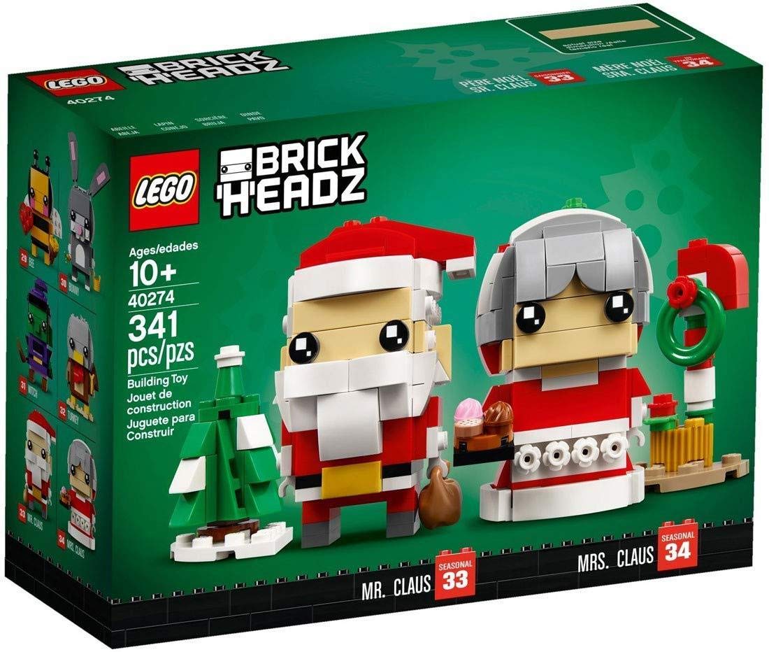 LEGO BrickHeadz Mr. & Mrs. Claus 40274 Building Kit – 341 Pieces