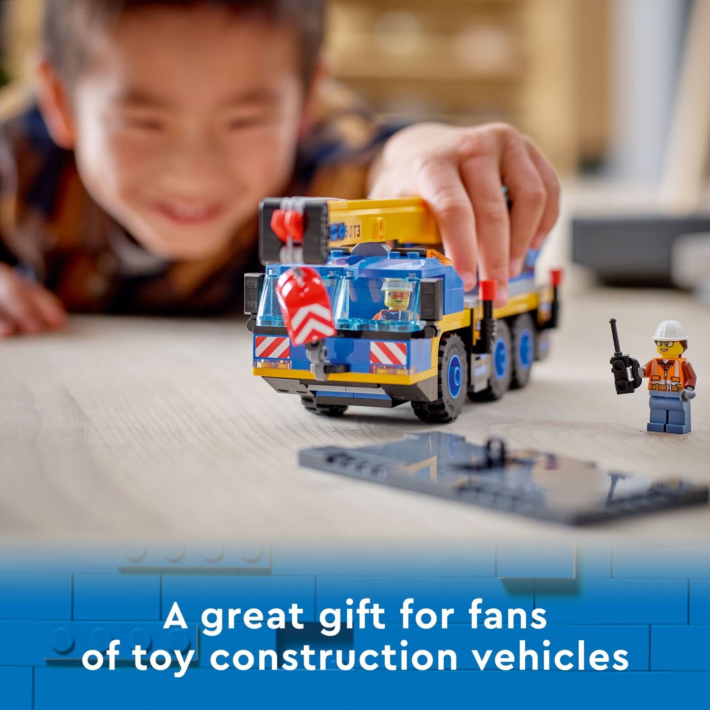 LEGO City Mobile Crane Truck 60324 | Construction Vehicle Set with 2 Minifigures