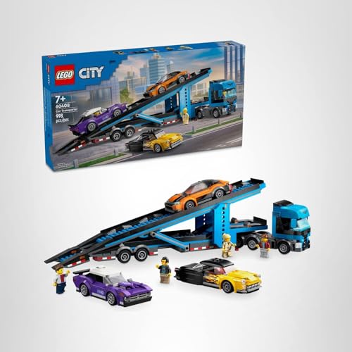 LEGO City Car Transporter Truck 60408 – Multi-Vehicle Builder Set