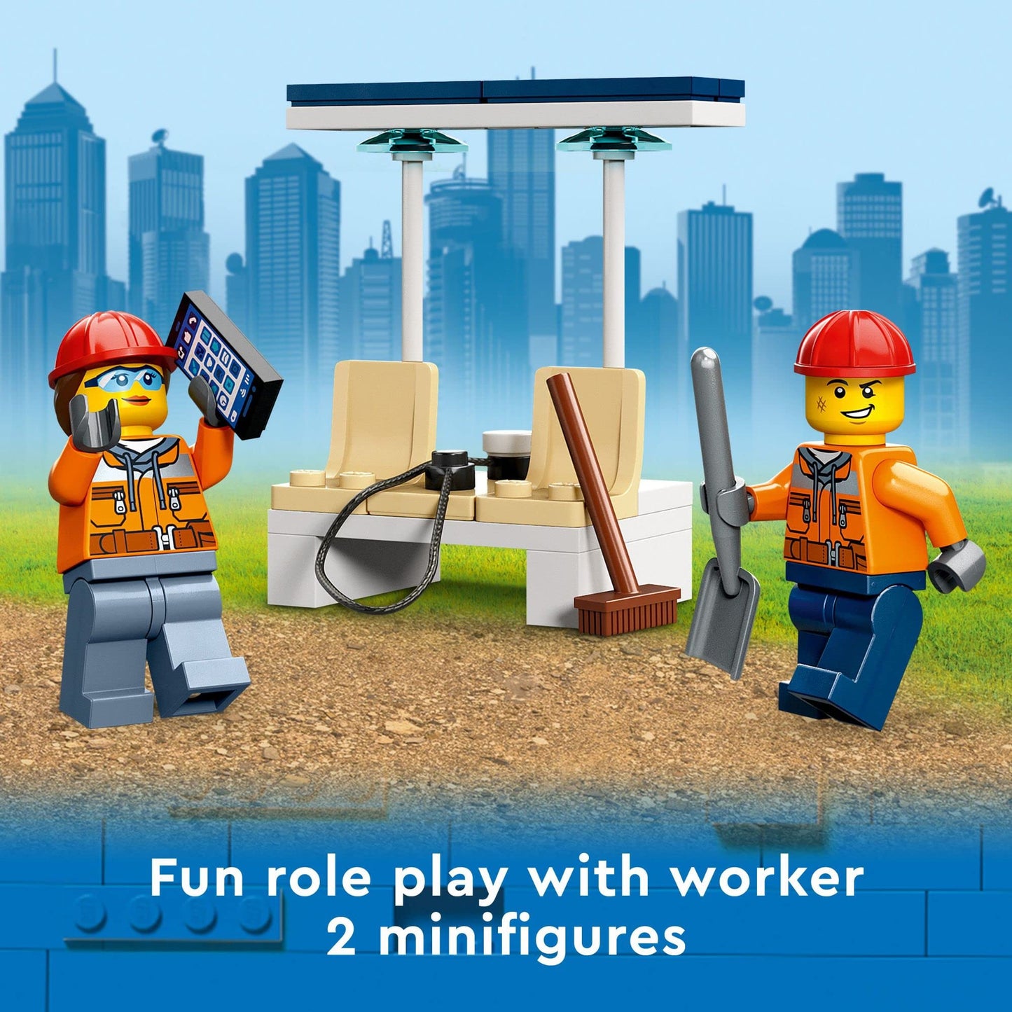 LEGO City Construction Digger 60385 – Excavator Building Toy with Minifigures (Ages 5+)