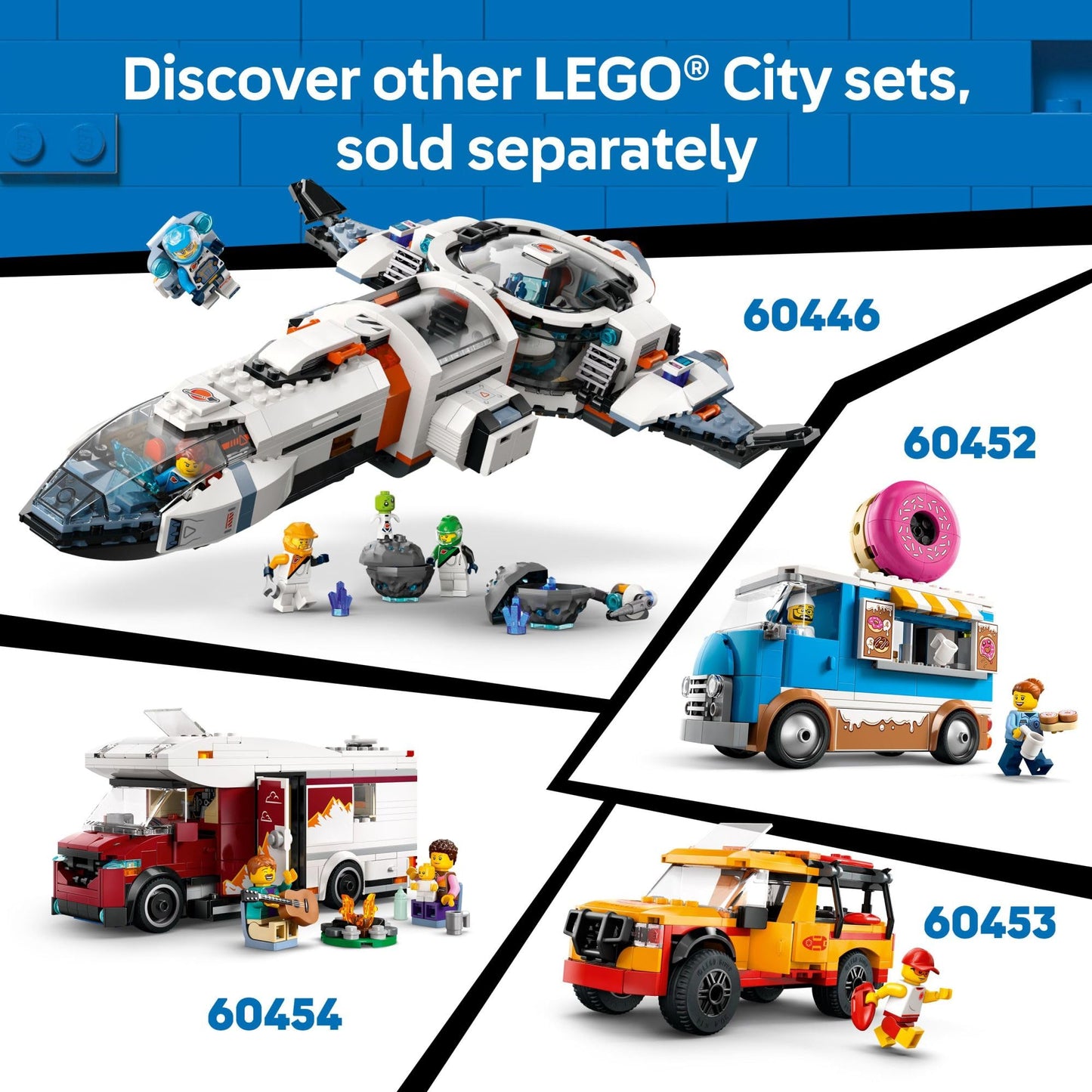 LEGO City Holiday Adventure Camper Van 60454 – 385-Piece Building Set with 3 Minifigs