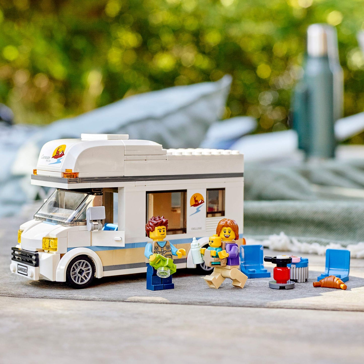 LEGO City Holiday Camper Van 60283 – 5+ Kids Building Set for Family Camping Adventures