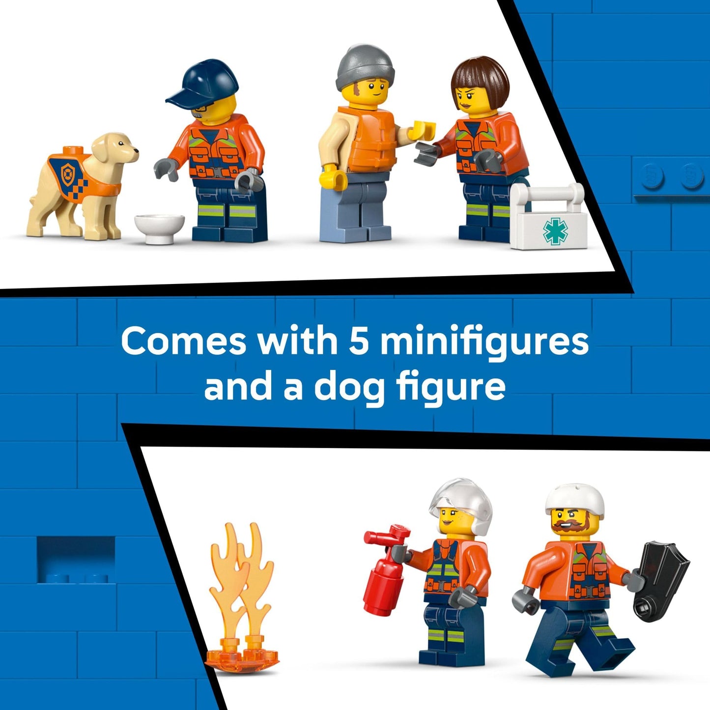 LEGO City Coast Guard Rescue Boat & Helicopter (60504) – 742 Pieces, 5 Minifigures & Dog