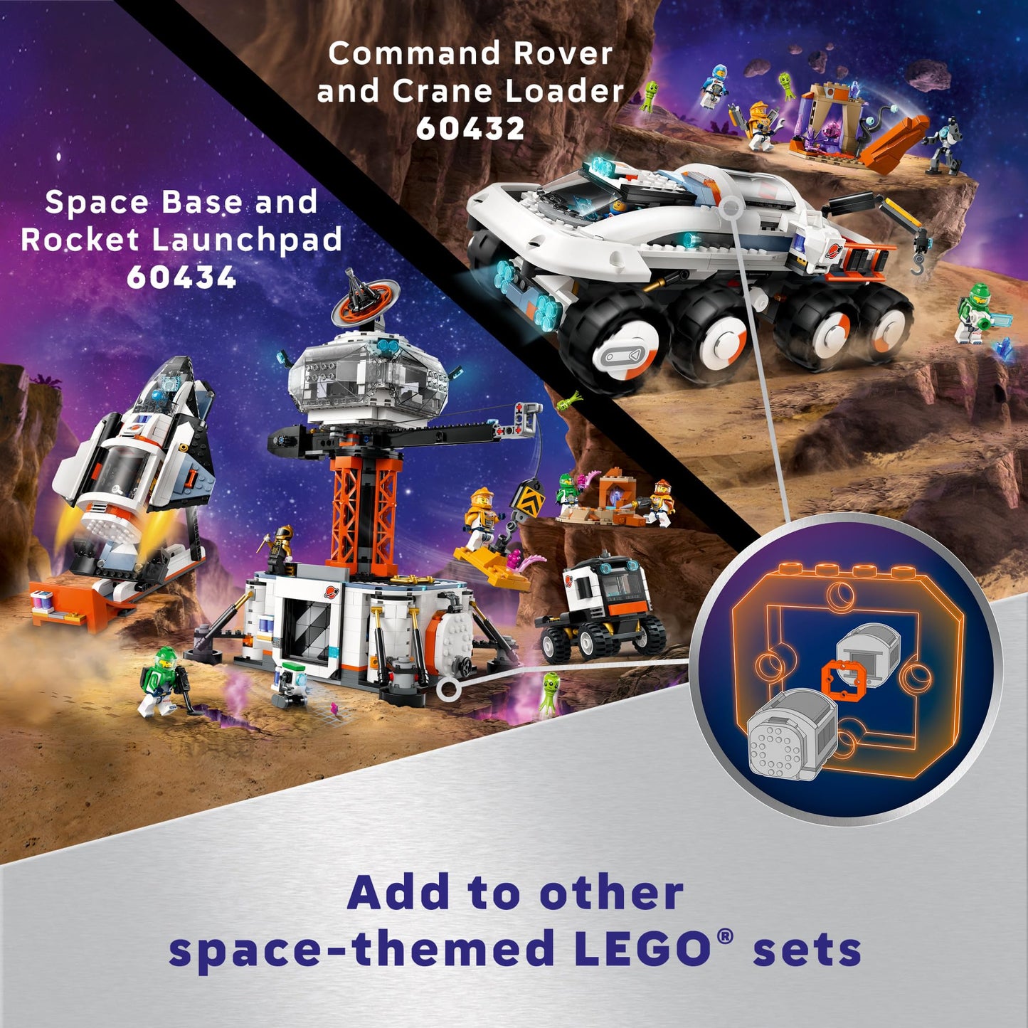 LEGO City Modular Space Station 60433 – STEM Space Toy with 6 Astronaut Minifigures