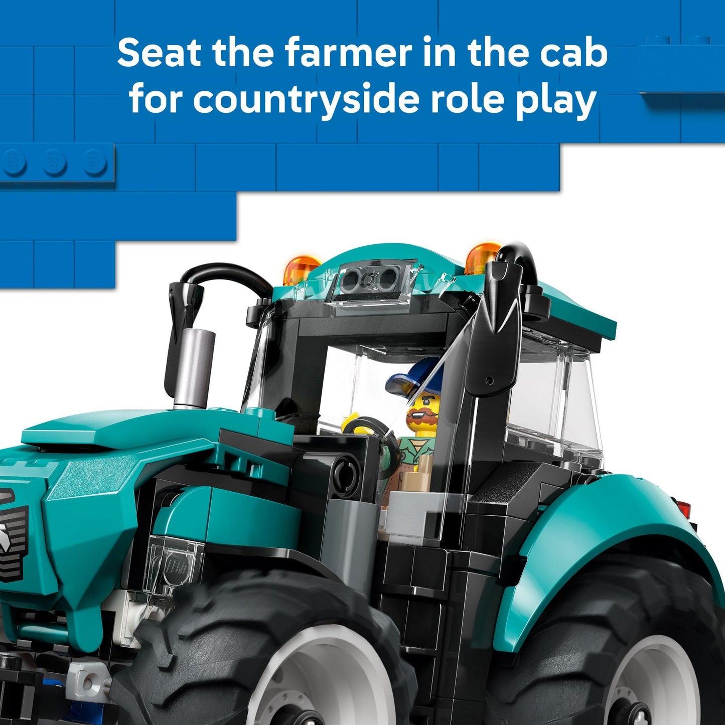 LEGO City Farm Tractor 60498 – Buildable Tractor Toy with Farmer Minifigure