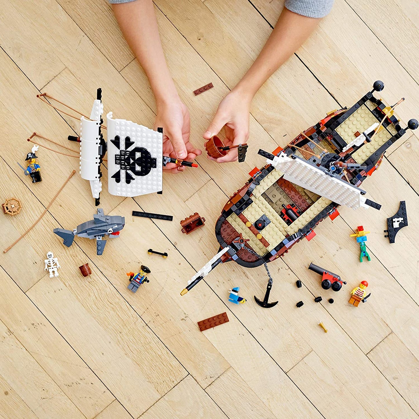 LEGO Creator 3in1 Pirate Ship (31109) – Build, Rebuild, and Explore Pirates' Inn or Skull Island