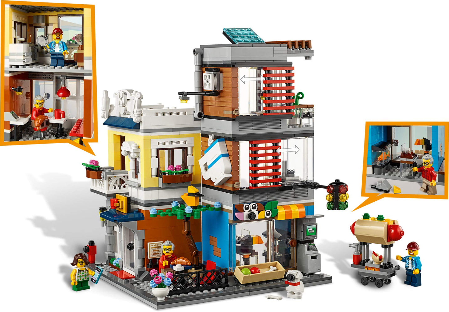 LEGO Creator 3-in-1 Townhouse Pet Shop & Café 31097 – 969 Pieces