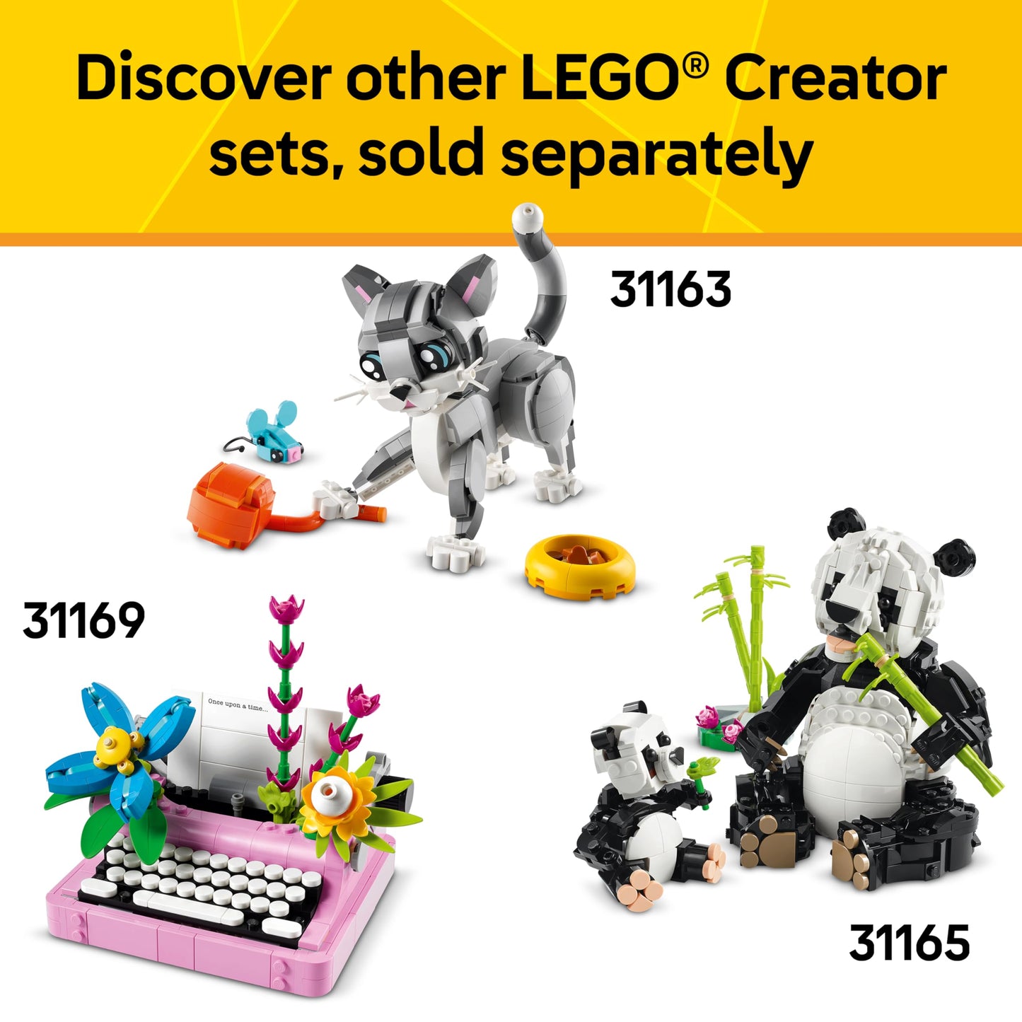 LEGO Creator 3-in-1 Cute Bunny Toy (31162) – 3 Buildable Animal Figures for Kids 8+
