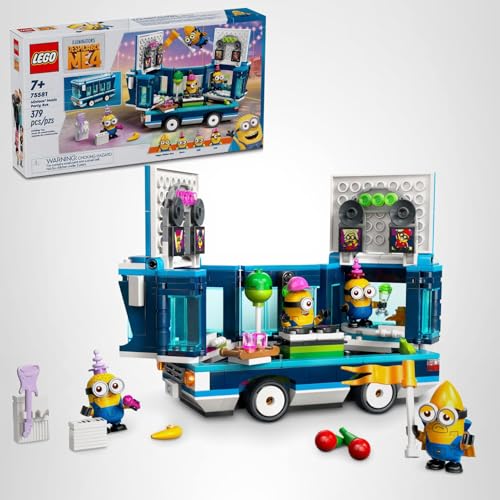 LEGO Despicable Me 4 Minions’ Music Party Bus 75581 – Creative 379-Piece Toy for Kids Aged 7+
