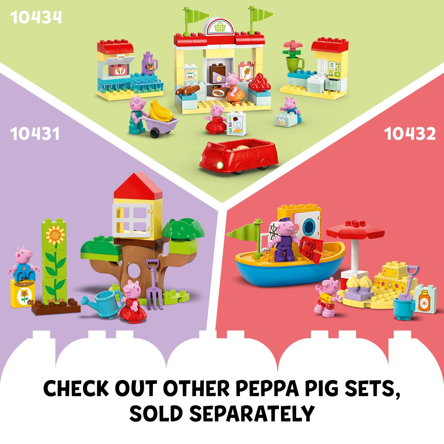 LEGO DUPLO Peppa Pig Birthday House 10433 – Buildable Dollhouse for Toddlers (2+), Includes 3 Figures