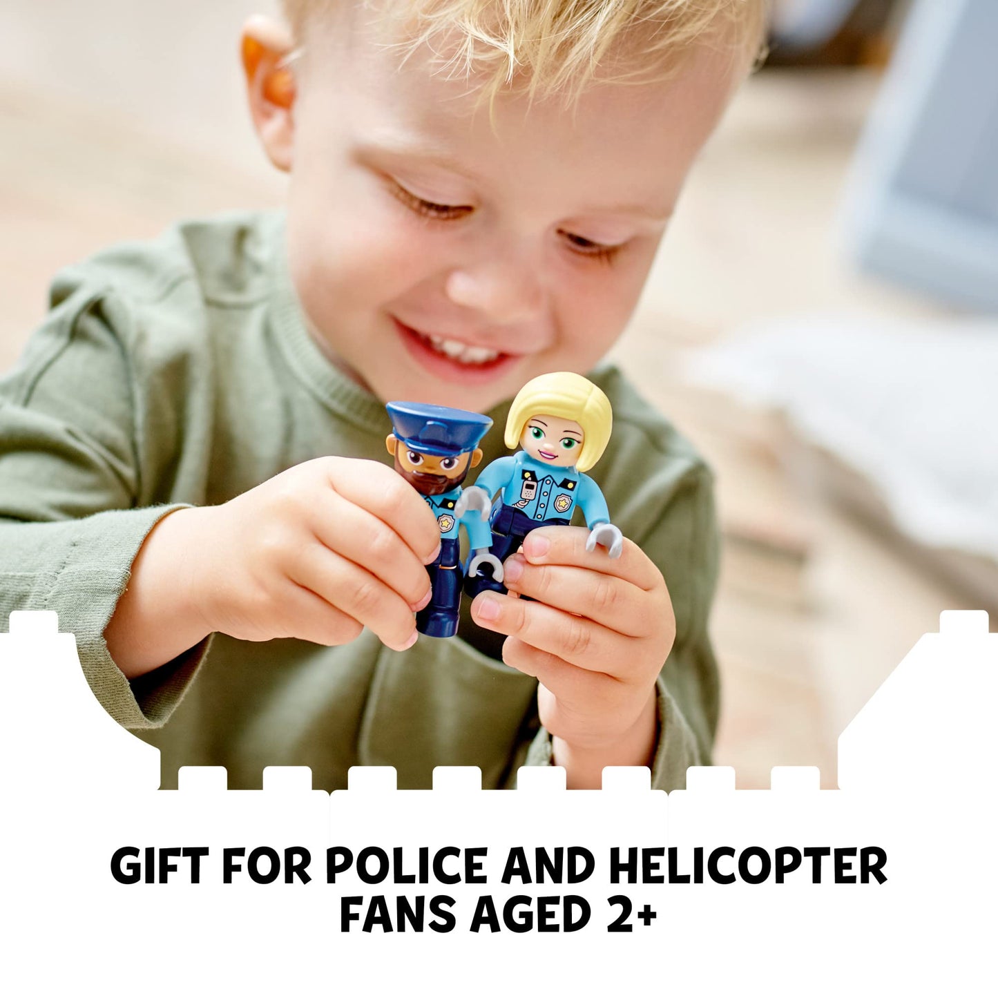 LEGO DUPLO Rescue Police Station 10959: Push & Go Car, Helicopter, Lights & Siren for Toddlers 2+