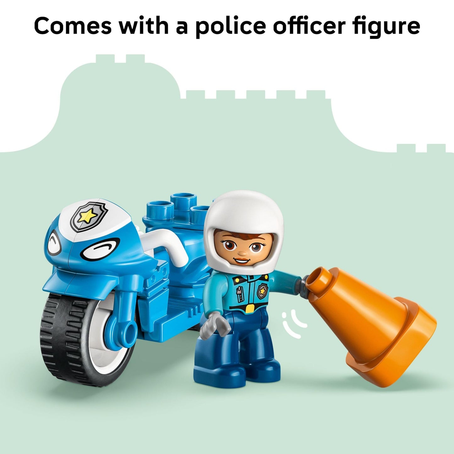 LEGO DUPLO Town Blue Police Motorcycle 10471 | Toddler Building Toy (2+)