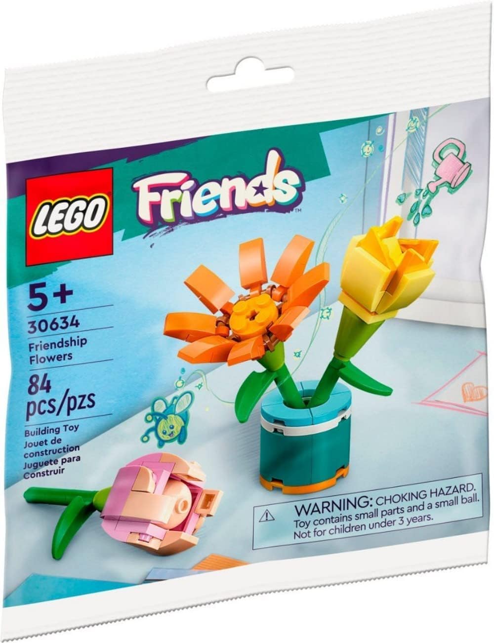 LEGO Friends Friendship Flowers 30634 Polybag – 84 Pieces, 5+ | Orange, Pink, Rose, Yellow