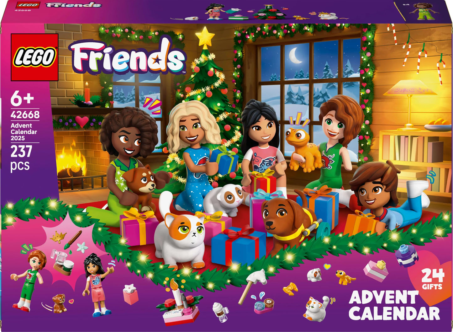 LEGO Friends Advent Calendar 2025 (42668) – 237-Piece Christmas Countdown for Kids 6+