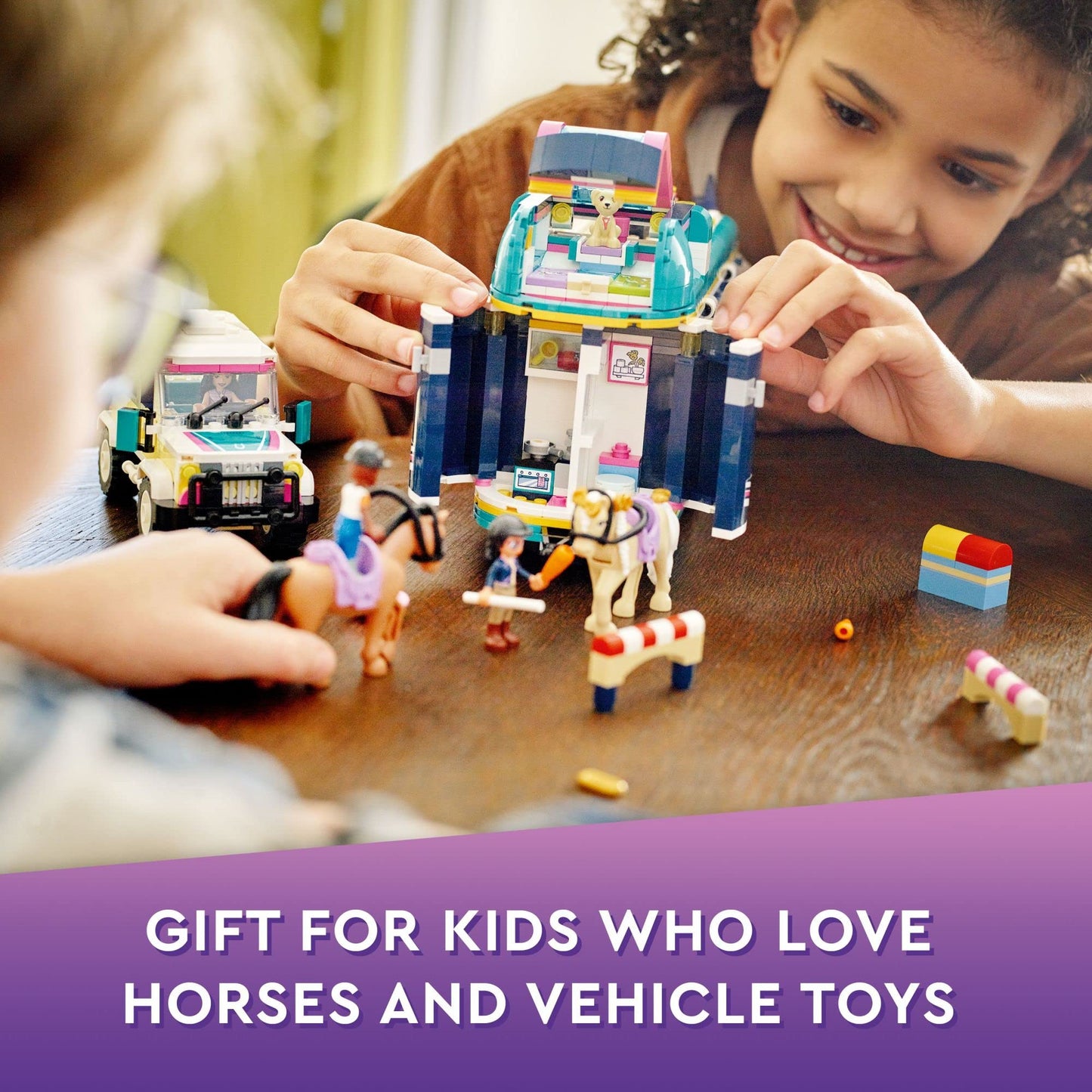 LEGO Friends Horse Show Trailer 41722 – 989-Piece SUV & Horse Toy for Kids 8+