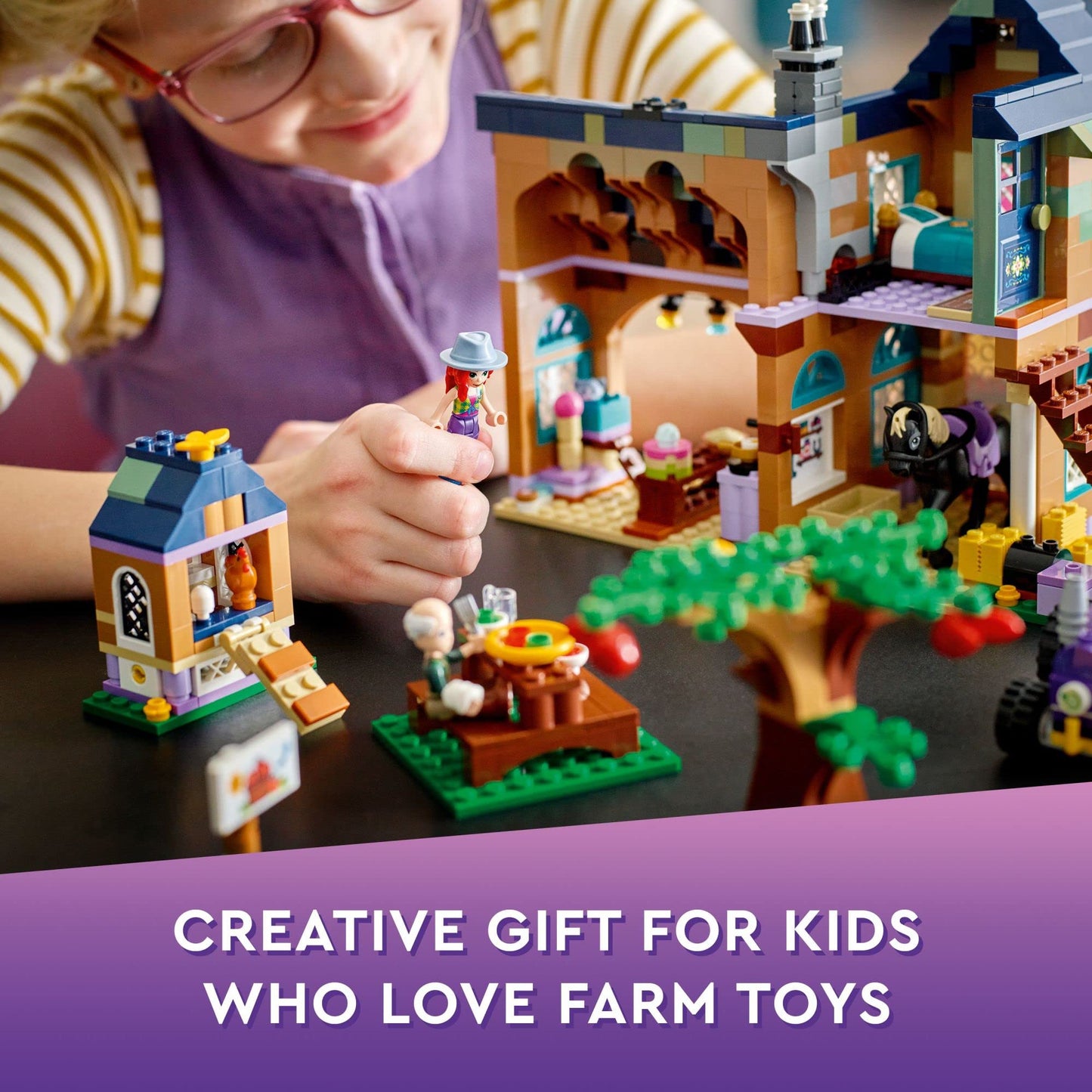 LEGO Friends Organic Farm House Set 41721 — Farm Playset with Tractor, Animals & Mini-Dolls