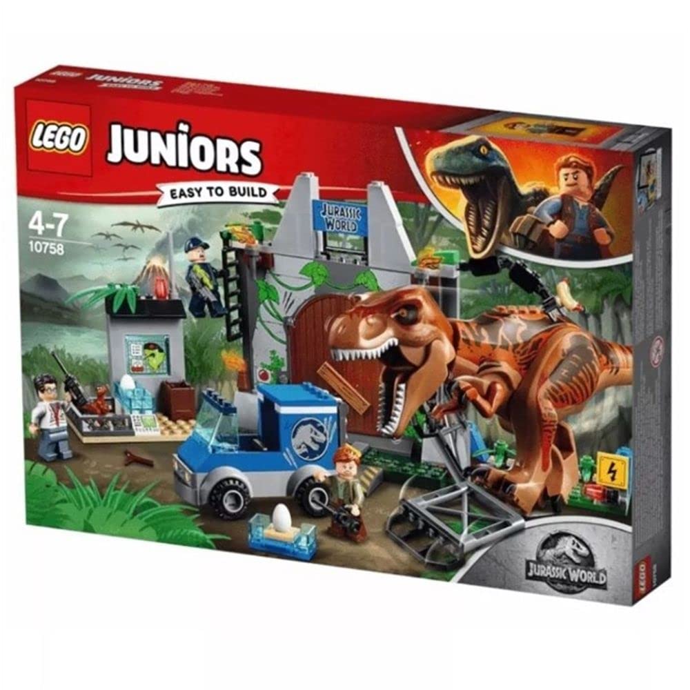 LEGO Juniors 4+ Jurassic World T. rex Breakout 10758 Building Kit – 150 Pieces