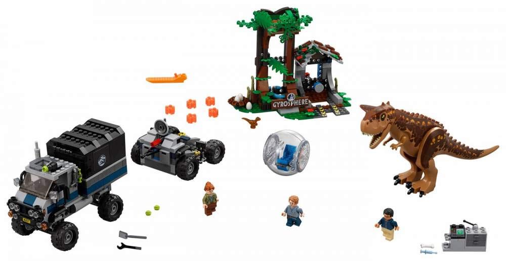 LEGO Jurassic World Carnotaurus Gyrosphere Escape 75929 – 577-Piece Building Kit