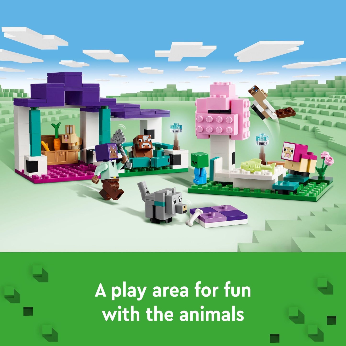 LEGO Minecraft Animal Sanctuary 21253 – 206-Piece Set with Efe Figure
