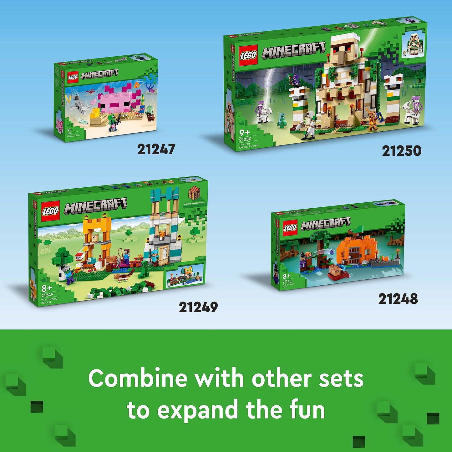 LEGO Minecraft The Axolotl House 21247 – Underwater Base Building Toy for Kids 7+