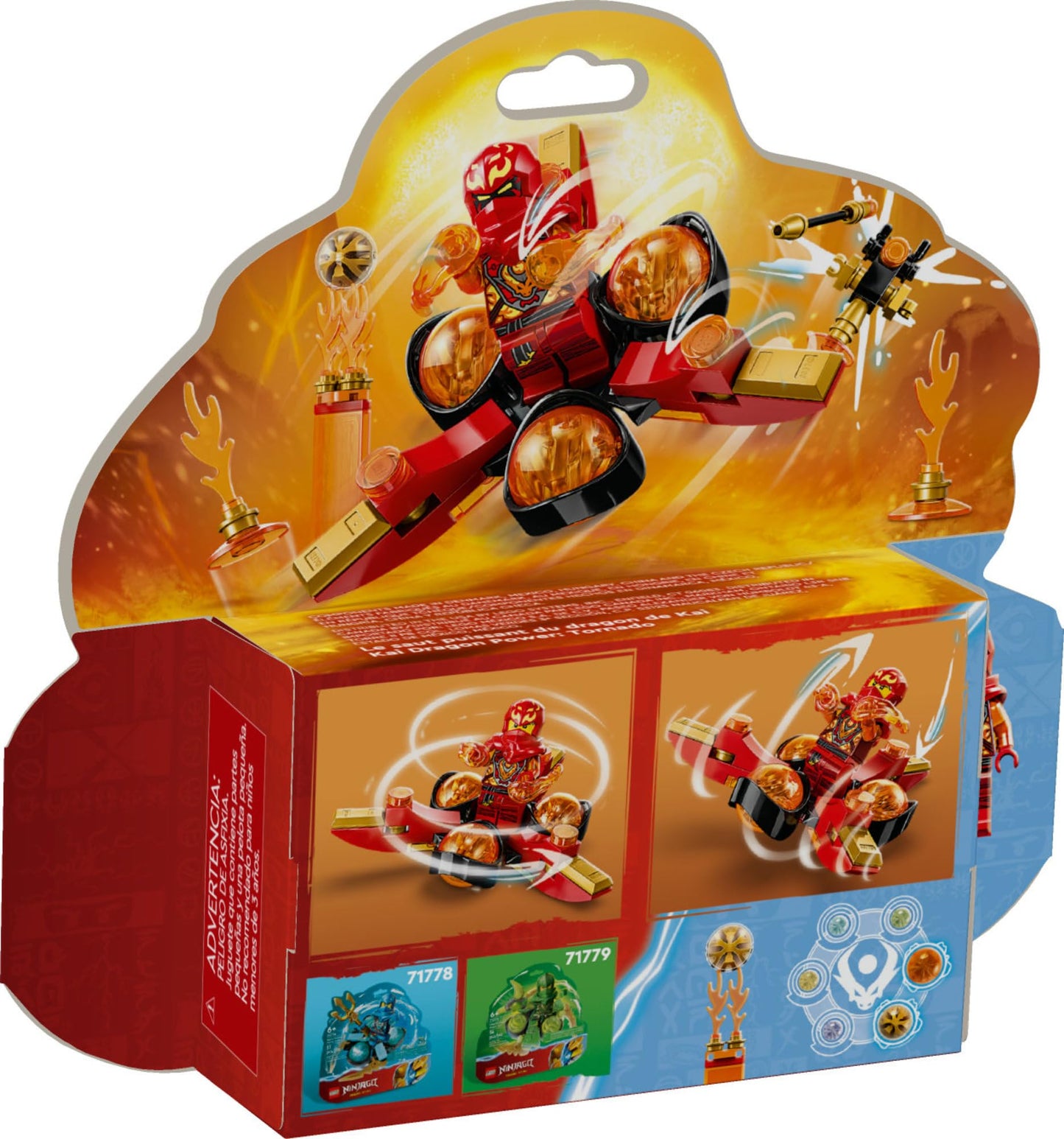 LEGO NINJAGO Kai’s Dragon Power Spinjitzu Flip 71777 | Red Ninja Toy Building Set for 6+ Fans