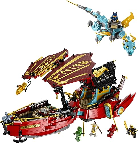 LEGO NINJAGO Destiny’s Bounty 71797 – Race Against Time Airship with Dragons & 6 Minifigures