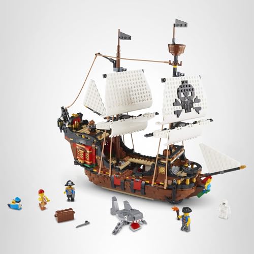 LEGO Creator 3 in 1 Pirate Ship Building Set (31109) – 3 Models in 1