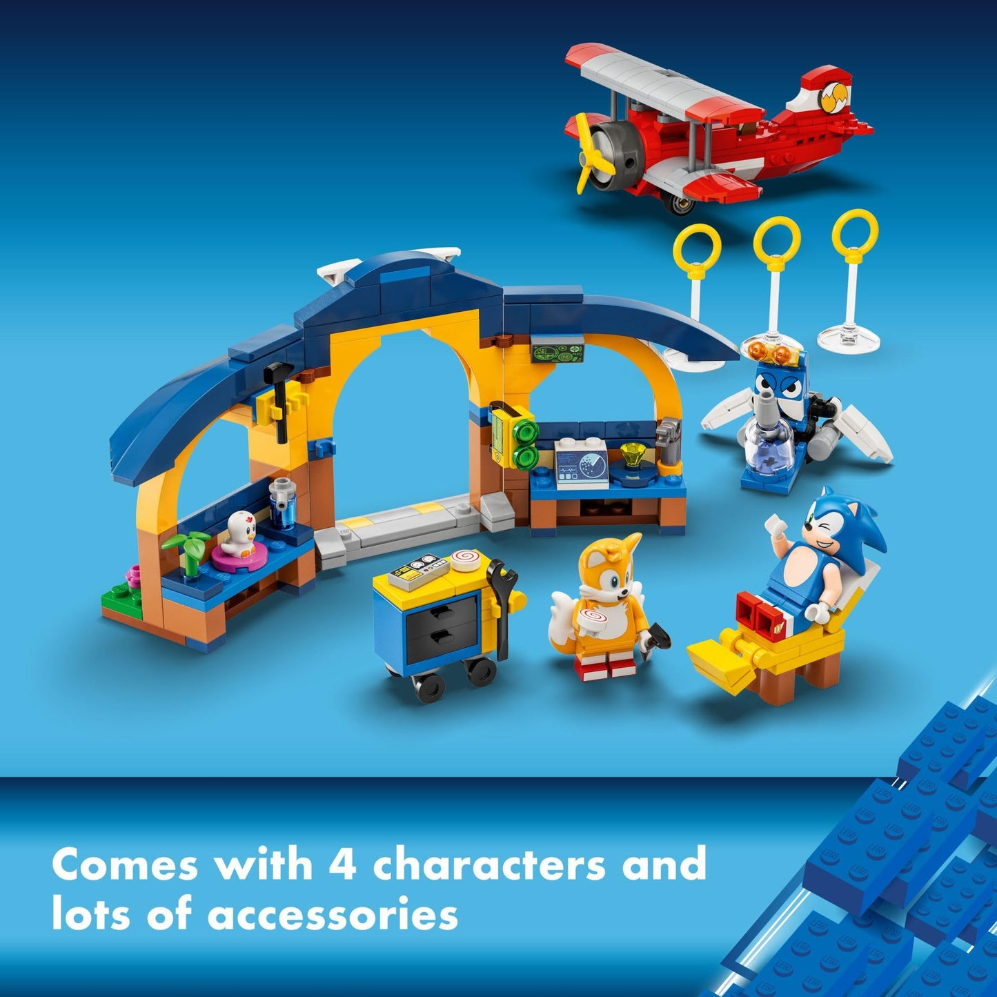 LEGO Sonic the Hedgehog: Tails' Workshop and Tornado Plane 76991 - 376-Piece Playset for Ages 6+