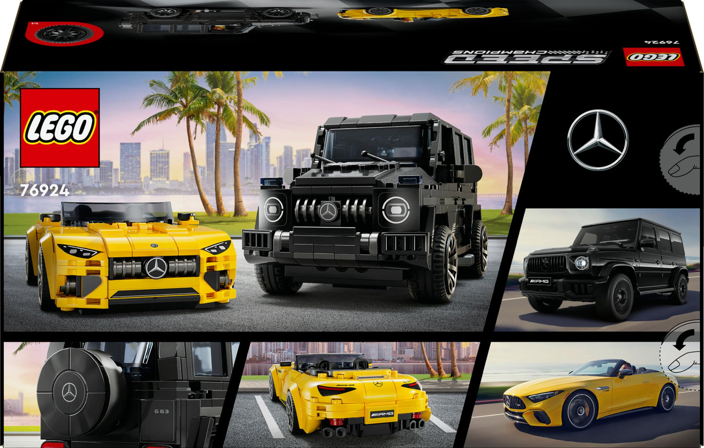 LEGO Speed Champions Mercedes-AMG G63 & SL63 (76924) – 2-in-1 Car Set for Builders and Collectors