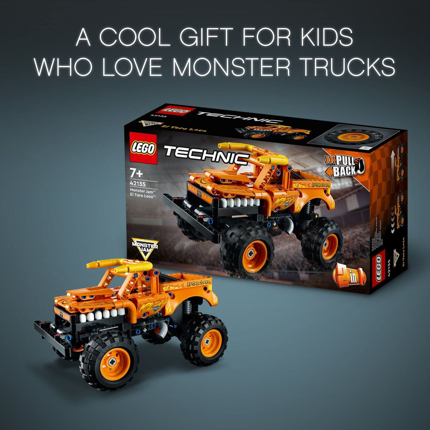 LEGO Technic Monster Jam El Toro Loco 42135 | 2-in-1 Pull-Back Truck to Off-Roader