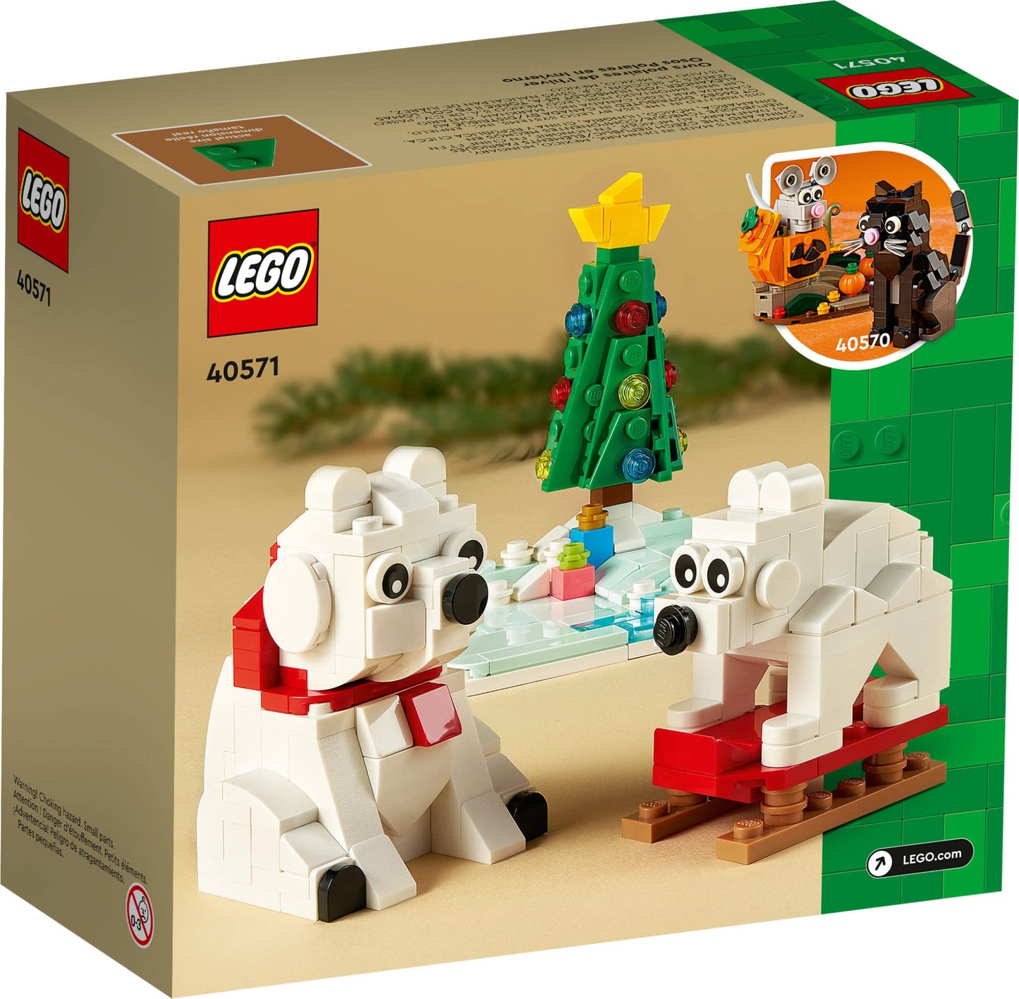 LEGO Wintertime Polar Bears 40571 – Christmas Decor Building Kit (312 Pieces)