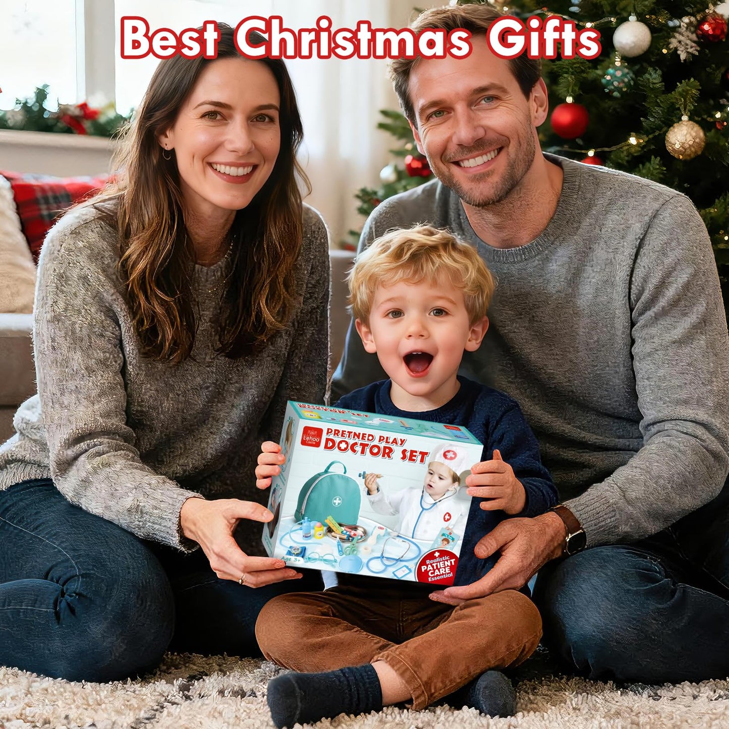 Lehoo Castle Doctor Kit for Toddlers 3-5 | Pretend Play Medical Set with Stethoscope & Organ Cards