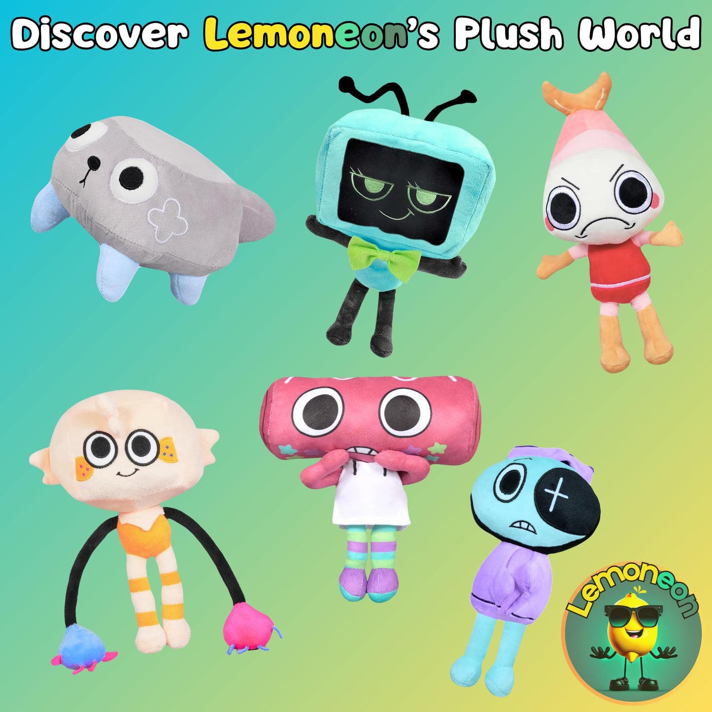 Lemoneon Dandy's World Astro Plush 11in – Soft Plush Figure with Sticker Set for Gamers