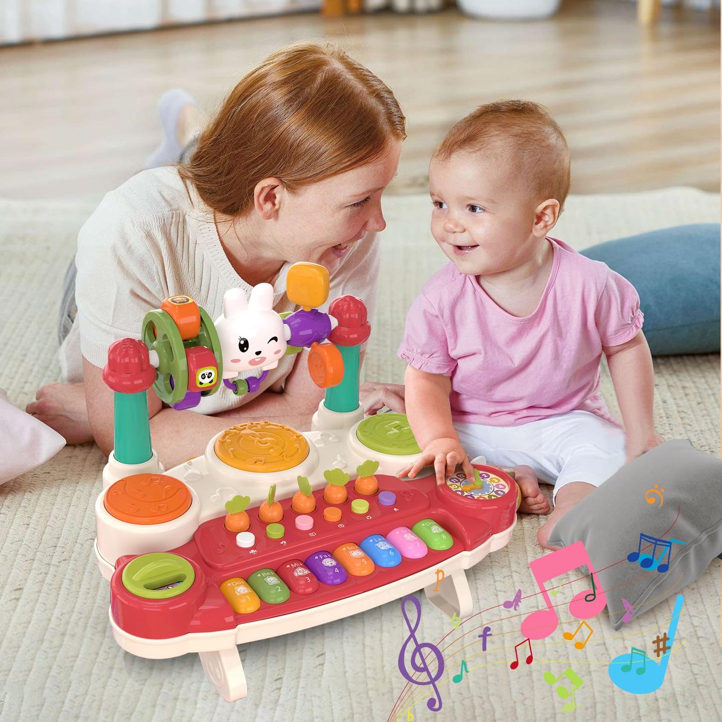 LESSETI 20-in-1 Baby Musical Toy | Interactive Piano & Drum Set for Toddlers