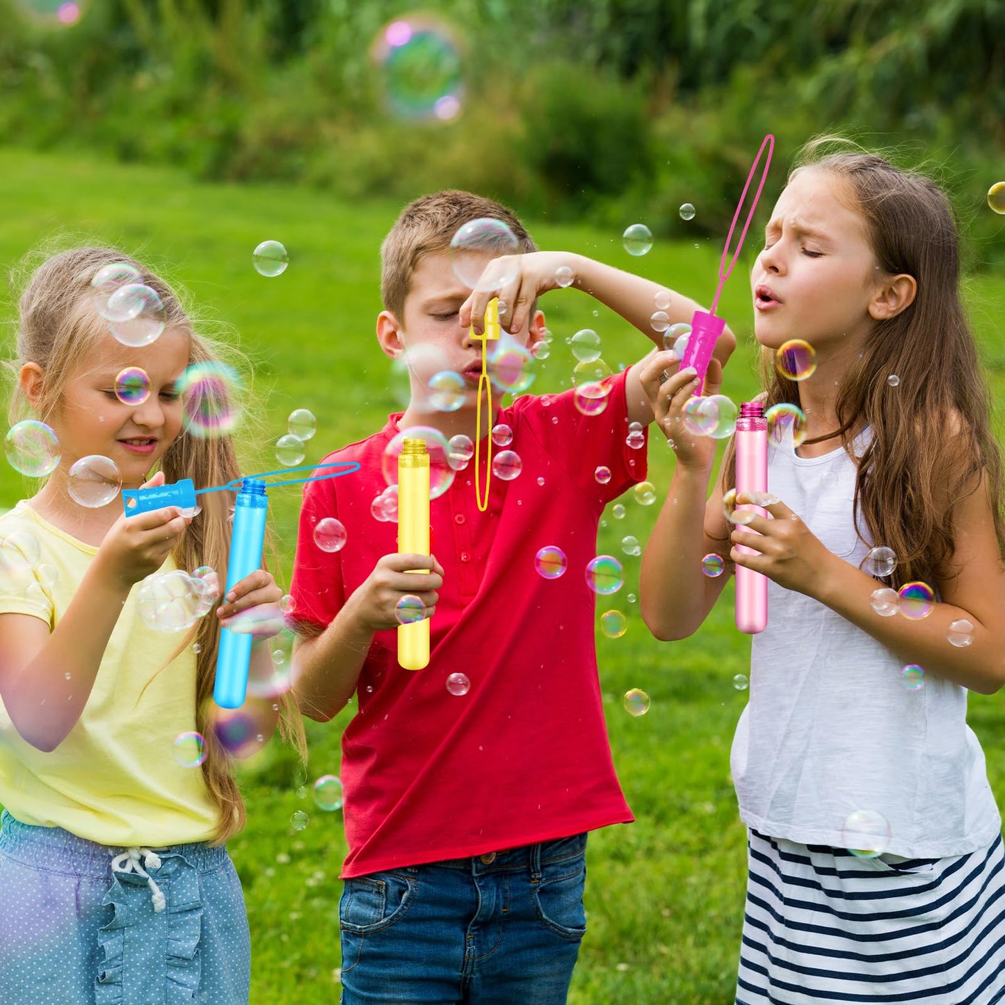 Letapapa Bubble Wand Set – 60 Pcs Bulk, Six Colors, Party Favors for Kids