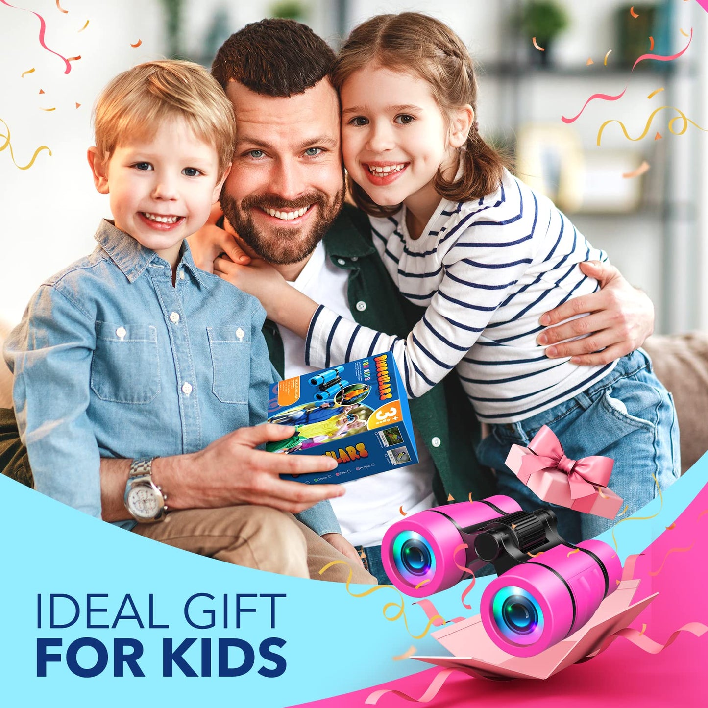 LET'S GO! Kids Binoculars for Bird Watching & Outdoor Adventures (Ages 3-7)