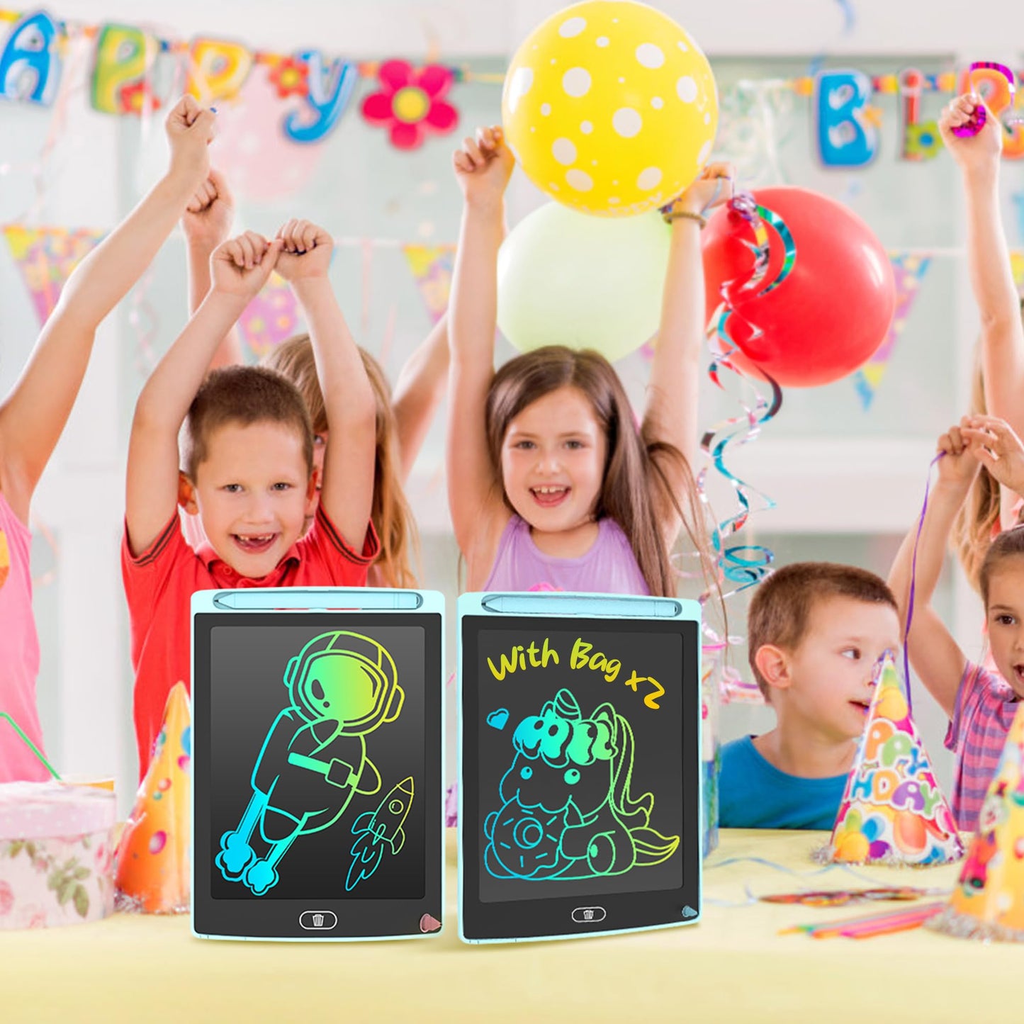 LEYAOYAO 2 Pack LCD Writing Tablet – 8.5-inch Color Doodle Pads for Kids
