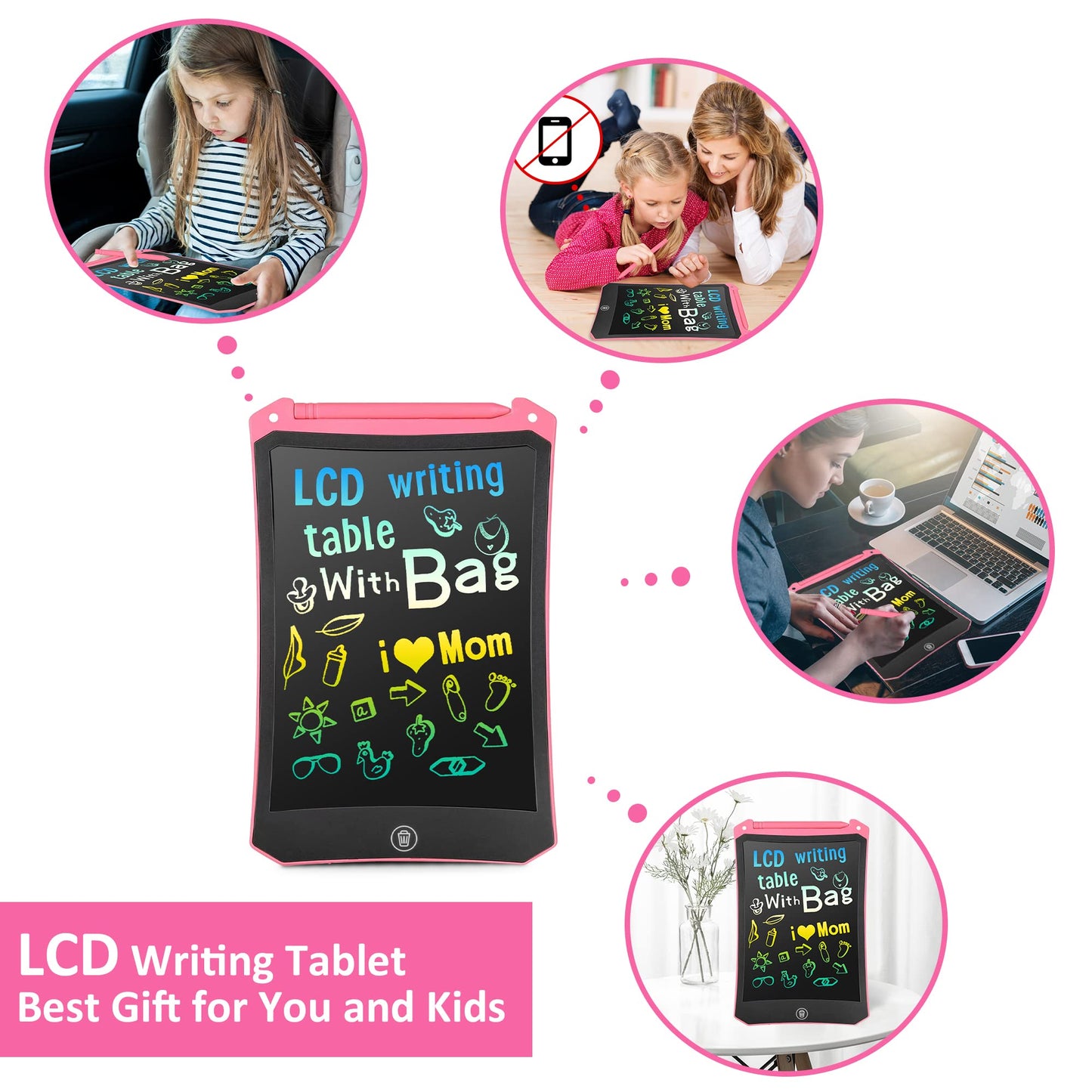 LEYAOYAO LCD Writing Tablet for Kids – 8.5-inch Doodle Board with Bag, Portable Drawing Pad