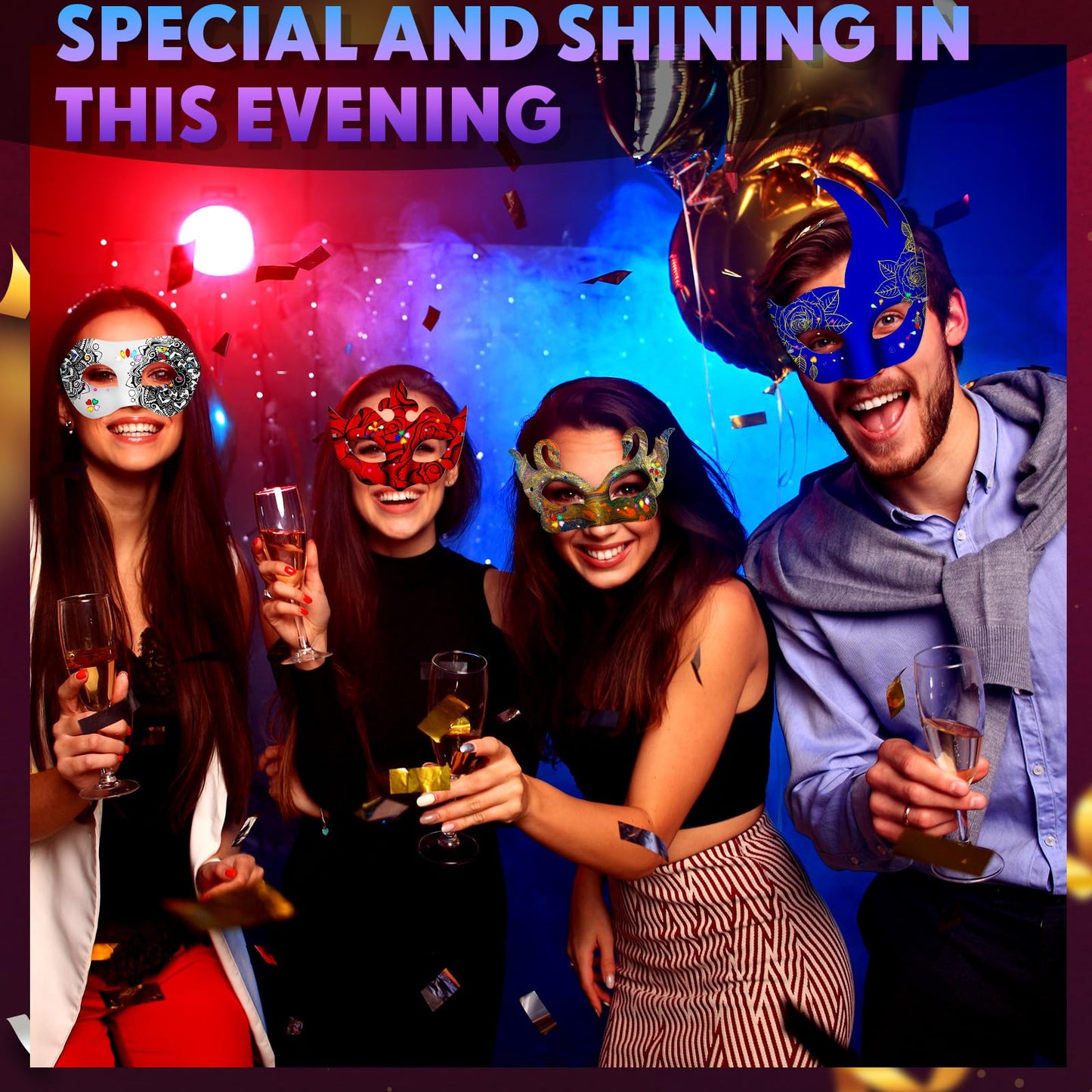 Leyndo 48 Pcs Paper Mache Masks with Gem Stickers: DIY White Masquerade Masks for Mardi Gras & Cosplay