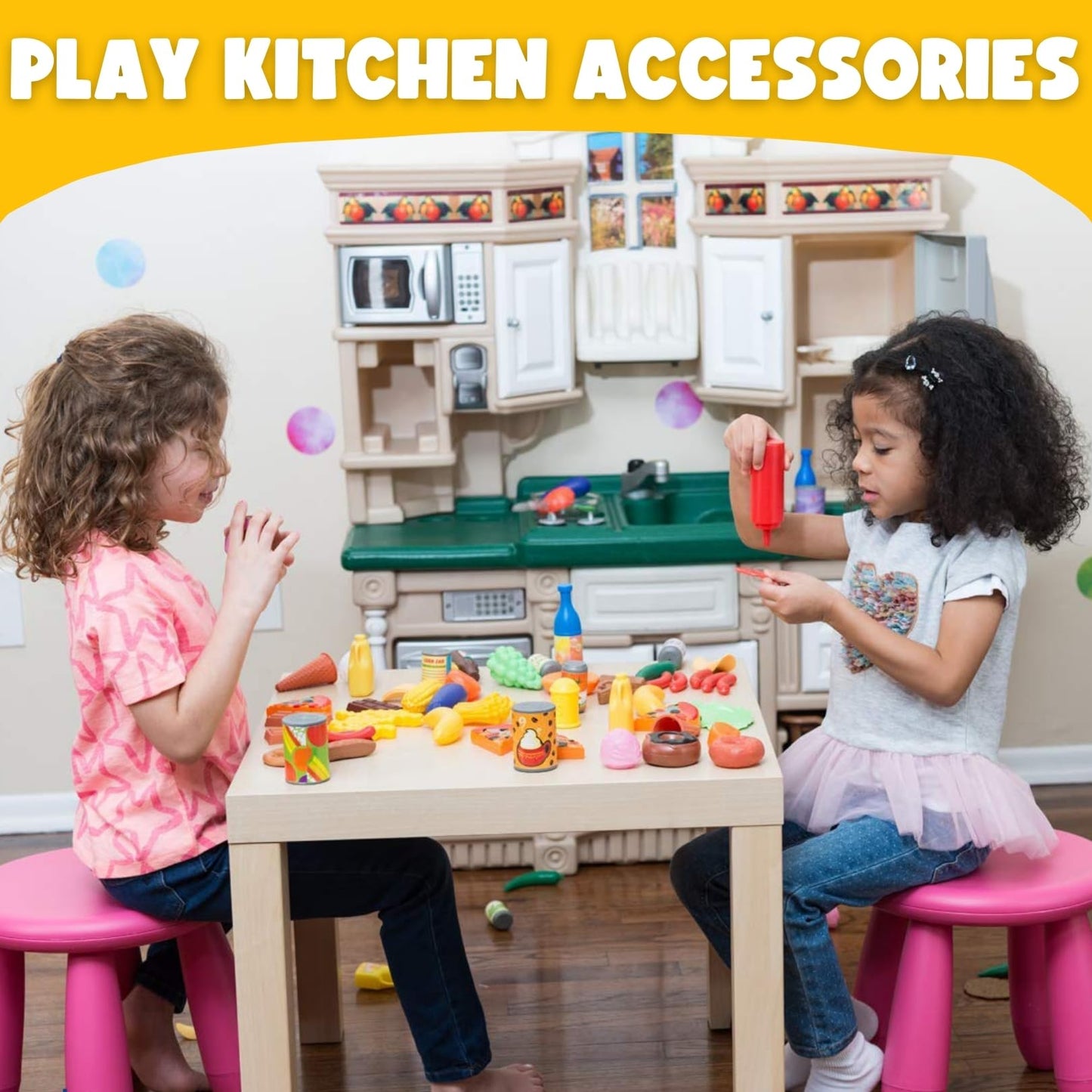 Liberty Imports 120-Piece Deluxe Pretend Play Food Set | Realistic Kitchen Toys for Kids