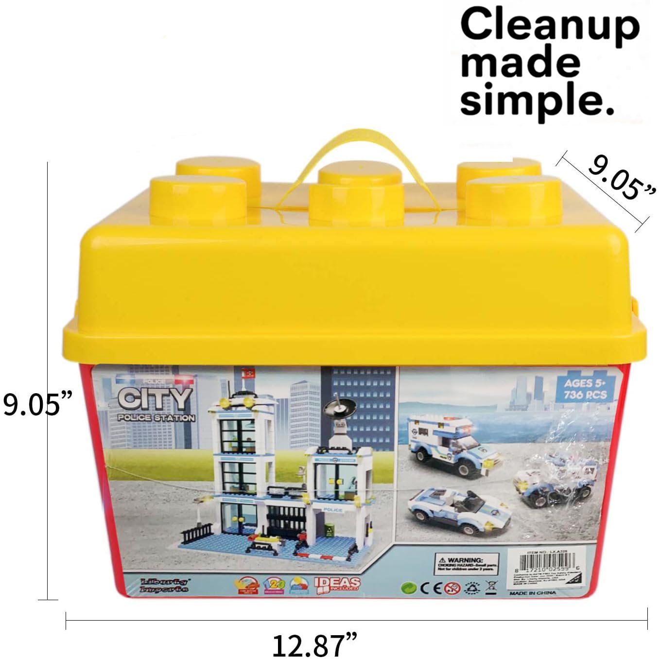 Liberty Imports 736-Piece City Police Station Building Blocks Set | 3 Police Cars & Prison Van
