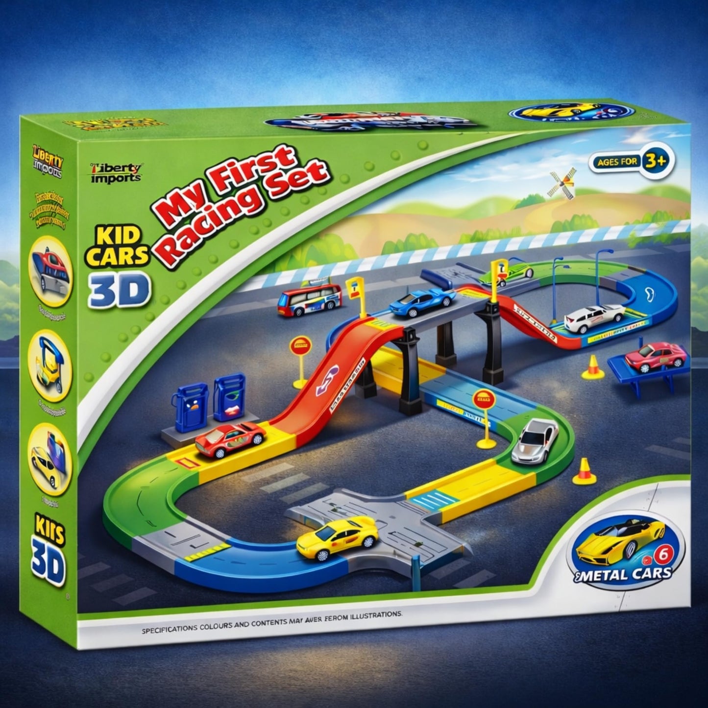 Liberty Imports My First Speed Racing Track Builder – Starter Kit with 6 Diecast Cars